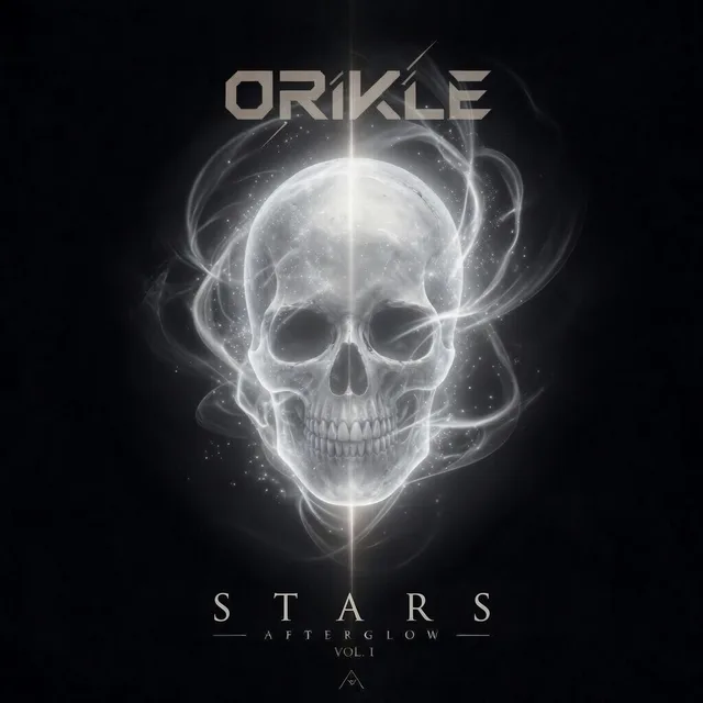 Stars cover art: a skull formed from white light, smoke and scattered stars, from the Afterglow Vol. I series